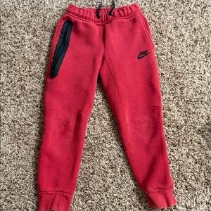 Nike Kids Red Sweatpants with Black Accents